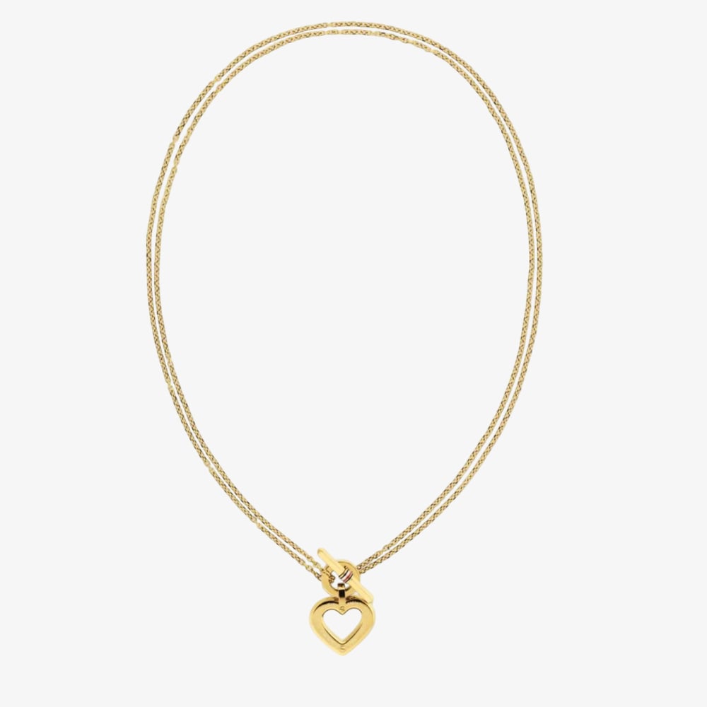 Product photograph of Tommy Hilfiger Ladies Gold Heart Necklace 2780968 from The Jewel Hut