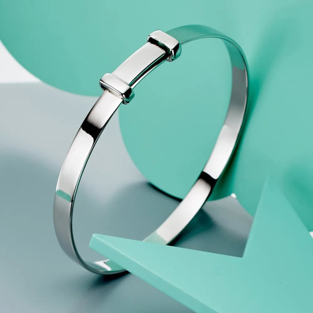 Little Star Cote Silver Plain Baby Bangle LSB0001