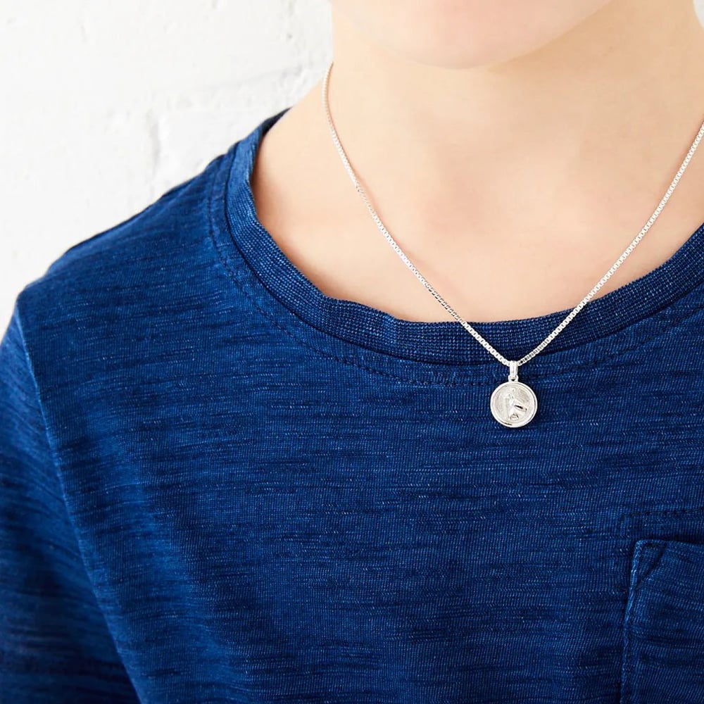 Little Star Boys Miller Silver St Christopher Necklace LSN0042