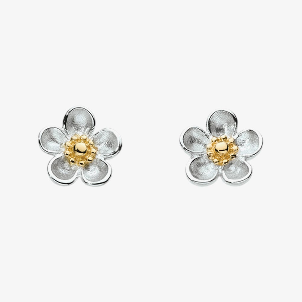 Kit Heath Blossom Wood Rose Stud Earrings 30305GRP