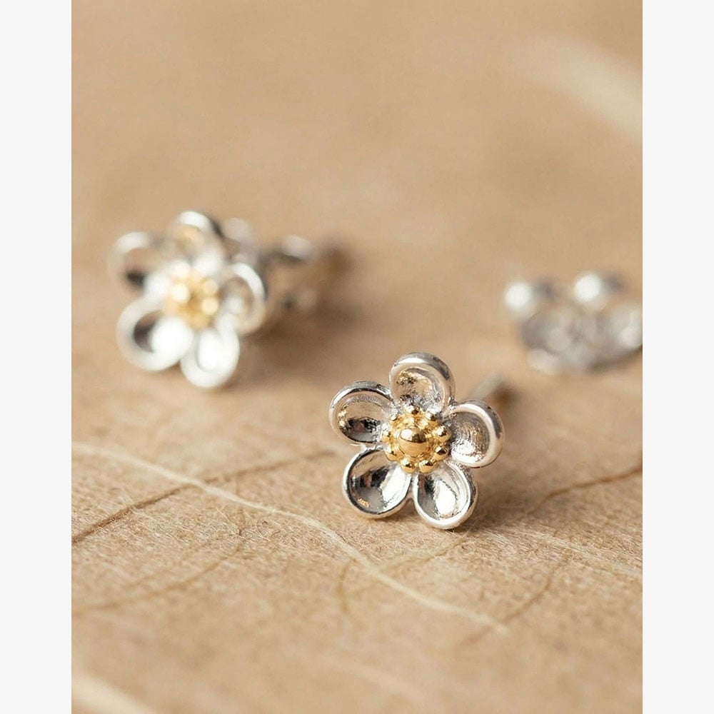 Kit Heath Blossom Wood Rose Stud Earrings 30305GRP