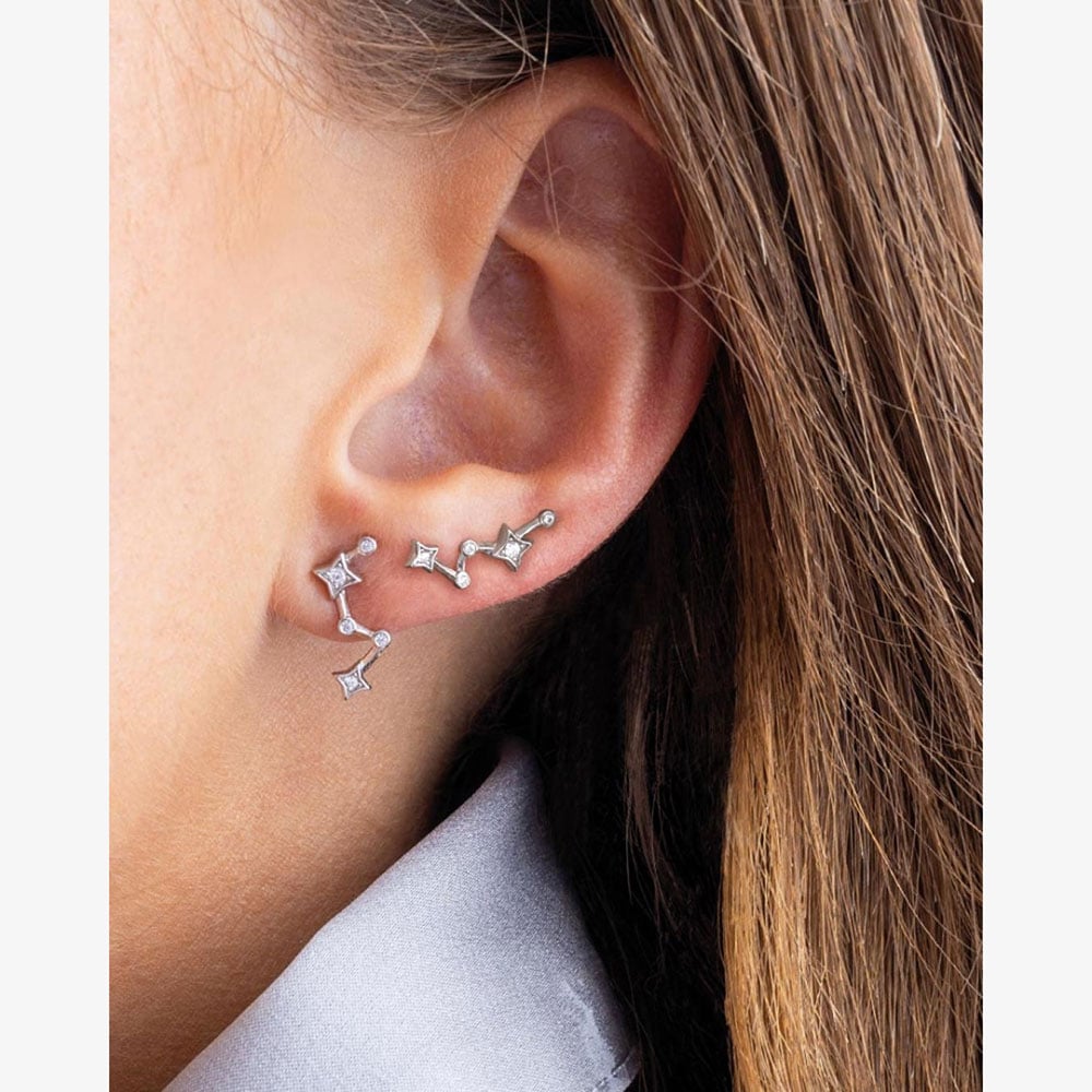 Kit Heath Céleste Constellation Mismatch Climber Stud Earrings 30471CZ