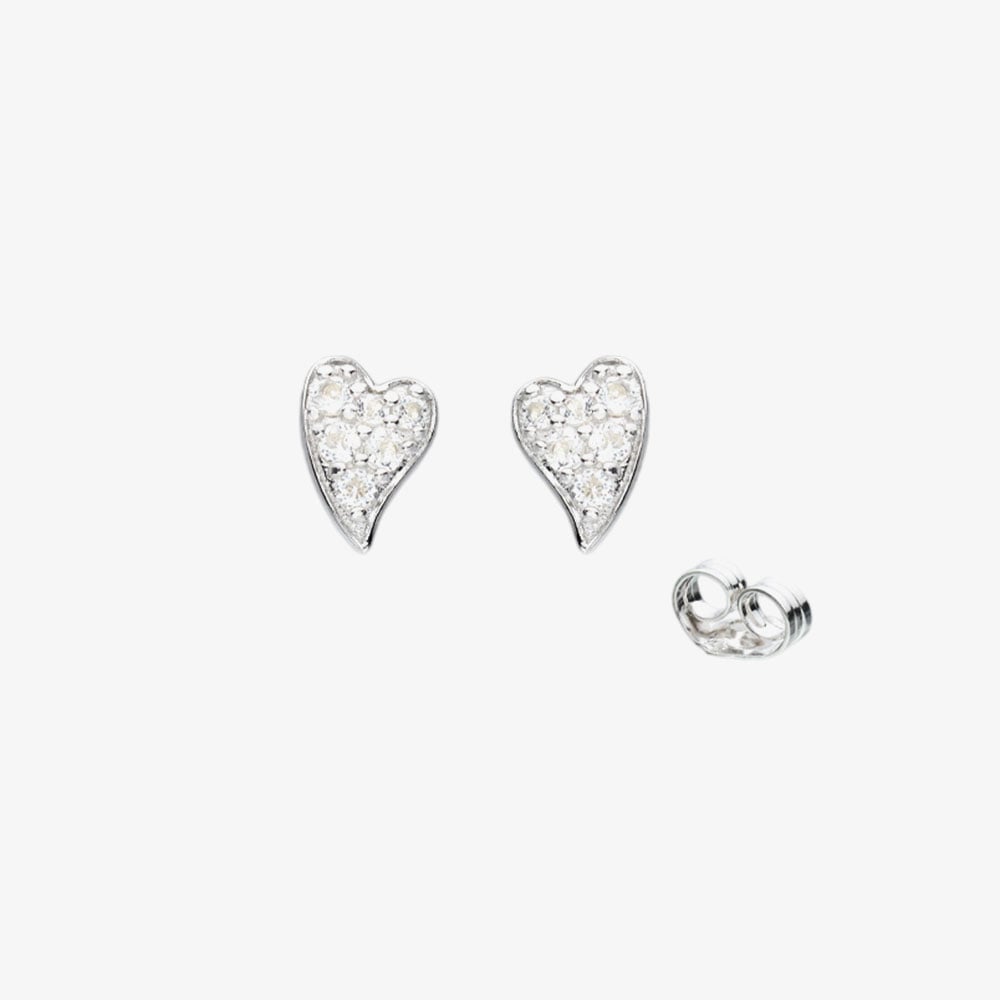 Kit Heath Desire Kiss Precious Pavé Heart Stud Earrings 30505WT