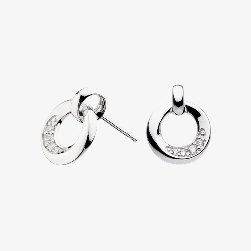 Kit Heath Bevel Cirque Pavé Stud Drop Earrings 3153CZ