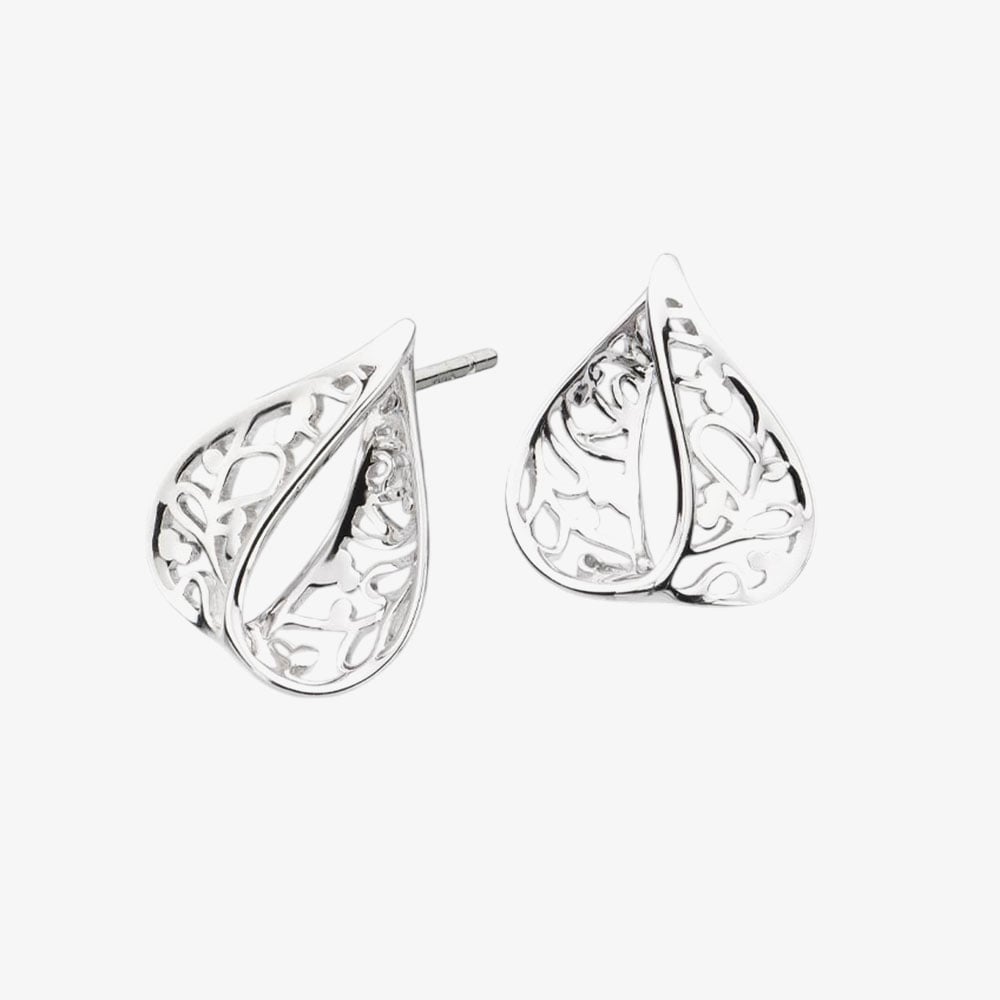 Kit Heath Blossom Flourish Loupe Silver Stud Earrings 40013RP