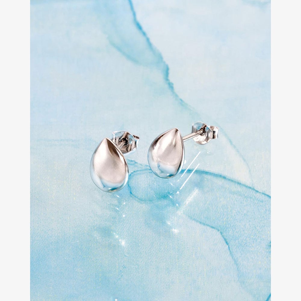 Kit Heath Coast Pebble Smooth Stud Earrings 40151RP