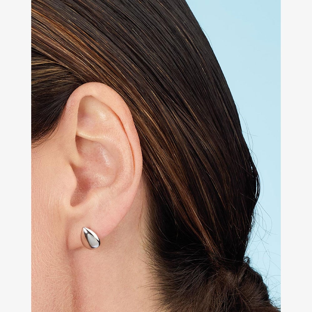 Kit Heath Coast Pebble Smooth Stud Earrings 40151RP