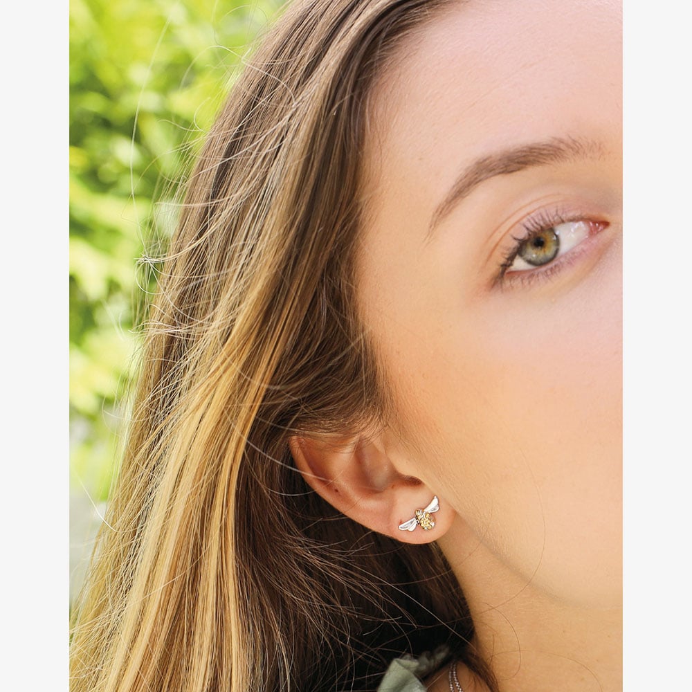 Kit Heath Blossom Flyte Honey Bee Stud Earrings 40338GRP