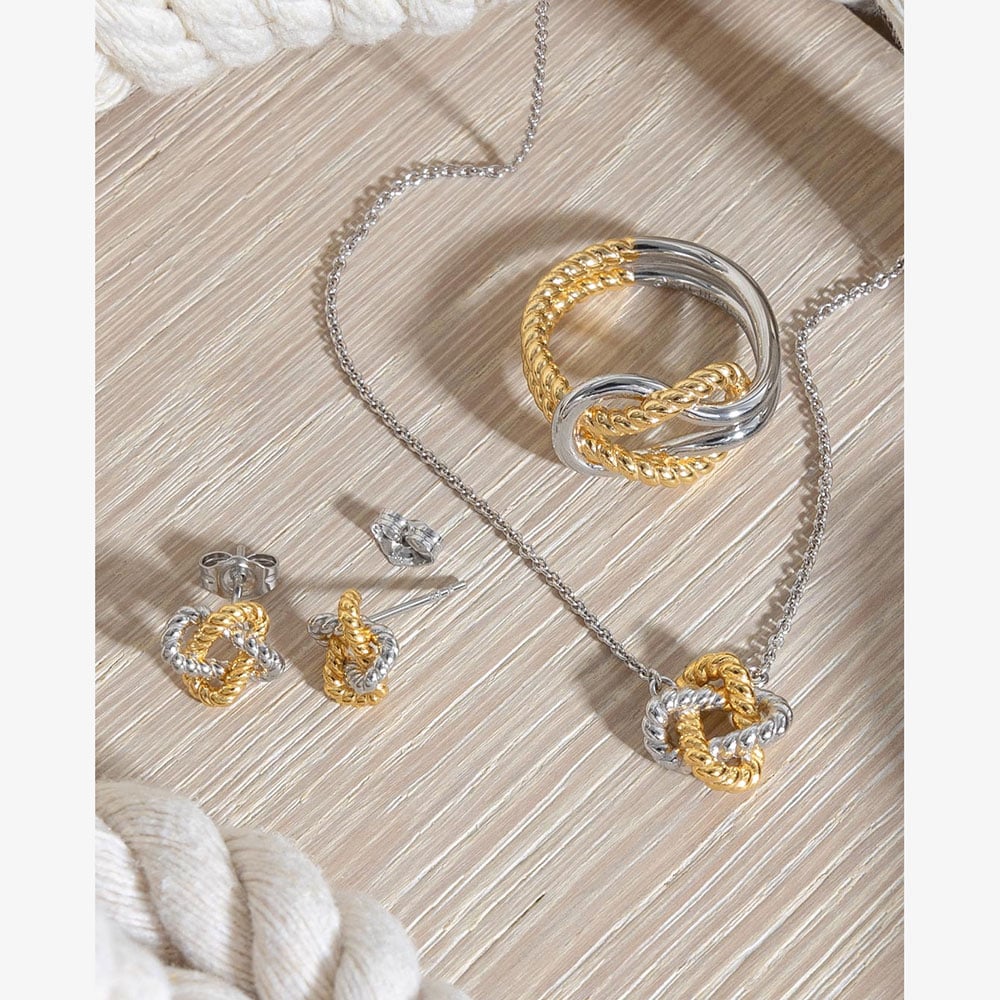 Kit Heath Marina Rope Knot Golden Stud Earrings 41072GRP
