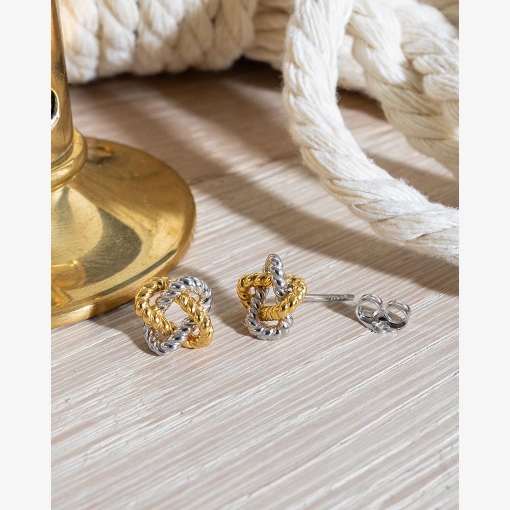 Kit Heath Marina Rope Knot Golden Stud Earrings 41072GRP