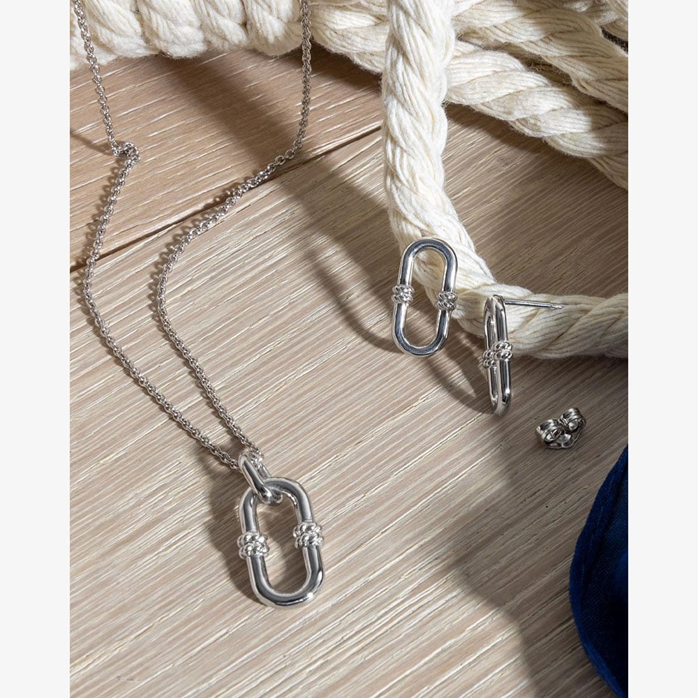 Kit Heath Marina Rope Bar Link Stud Earrings 41091RP