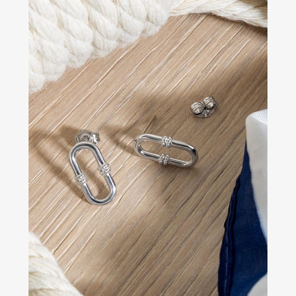 Kit Heath Marina Rope Bar Link Stud Earrings 41091RP