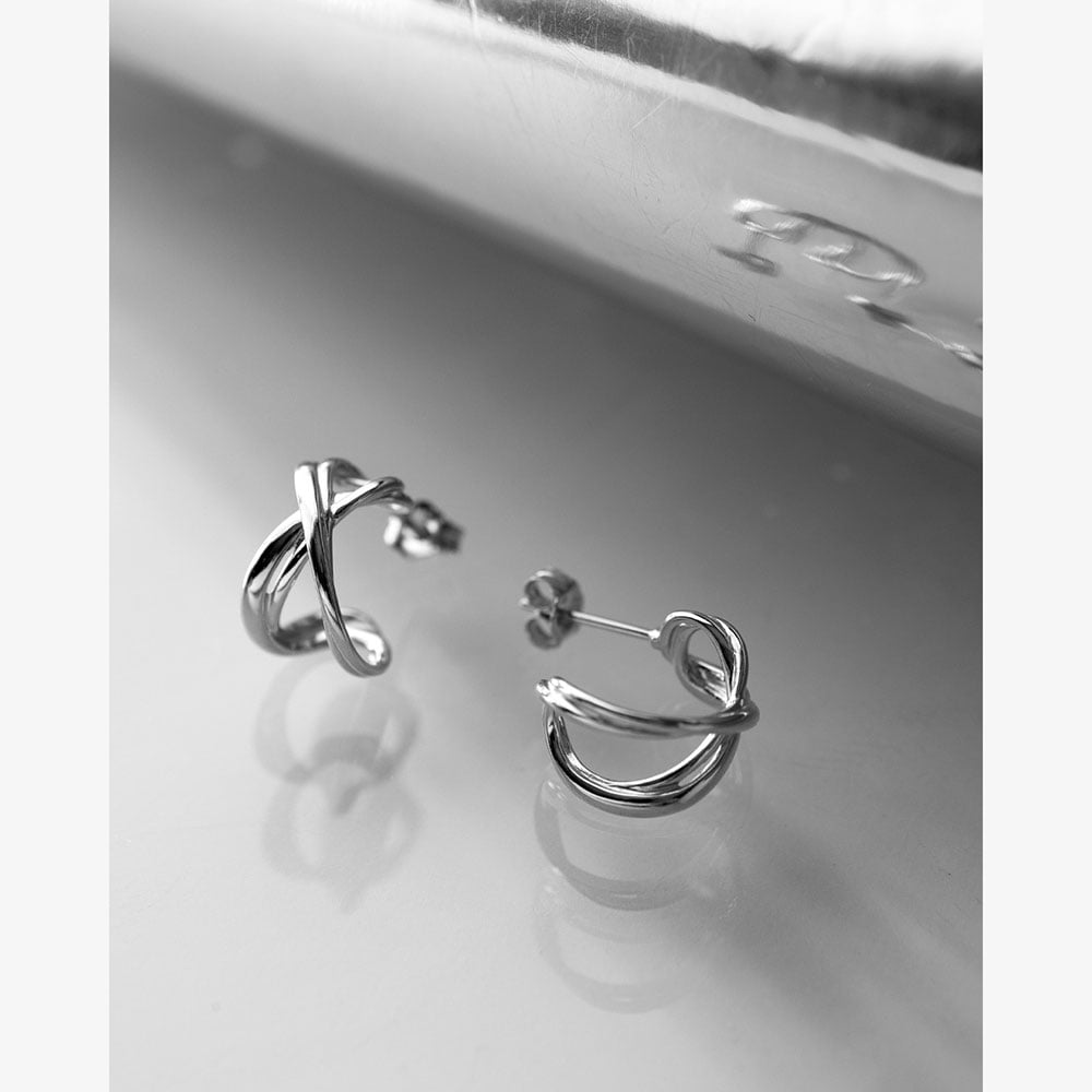 Kit Heath Infinity Semi Hoop Stud Earrings 41162RP
