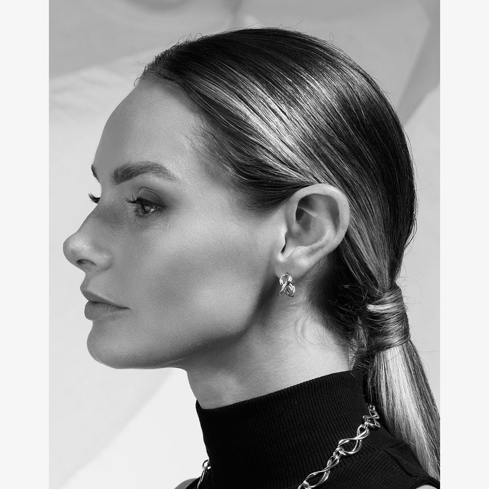 Kit Heath Infinity Semi Hoop Stud Earrings 41162RP