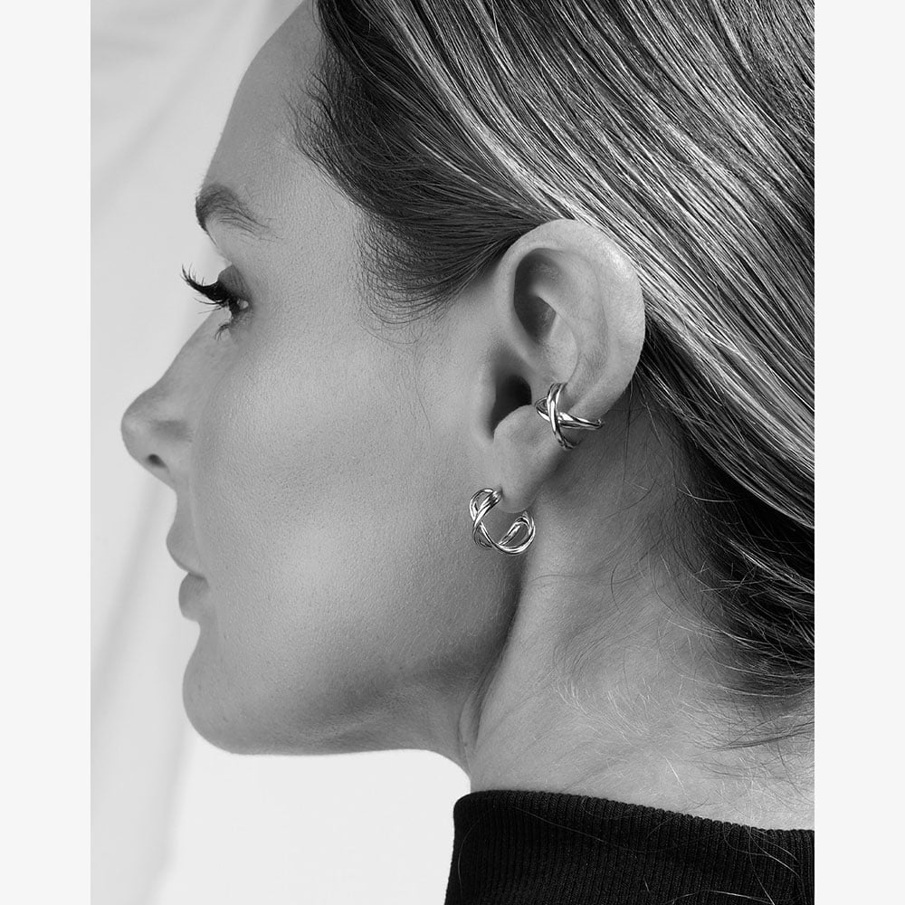 Kit Heath Infinity Semi Hoop Stud Earrings 41162RP