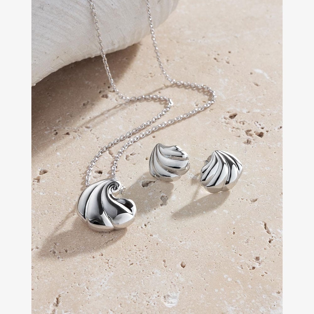 Kit Heath Océane Shell Echo Rounded Stud Earrings 41213RP
