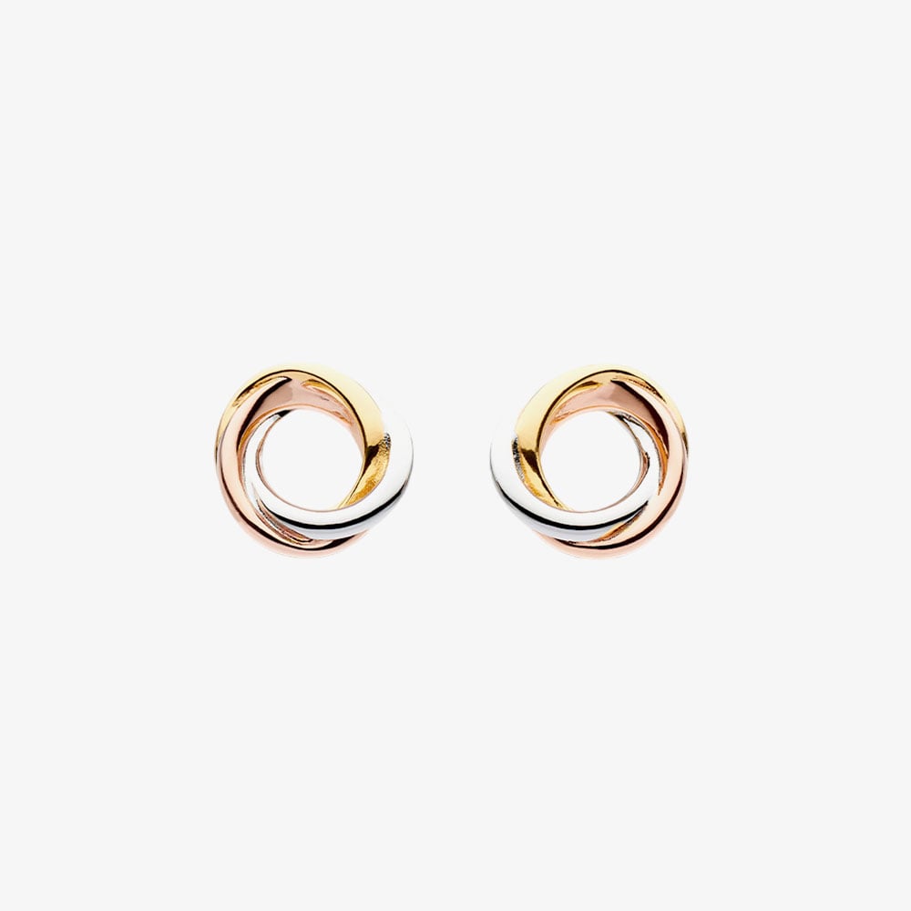Kit Heath Bevel Trilogy Gold Stud Earrings 4169GRG