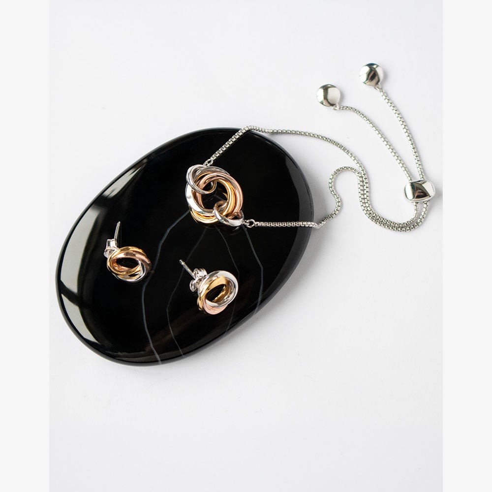 Kit Heath Bevel Trilogy Gold Stud Earrings 4169GRG