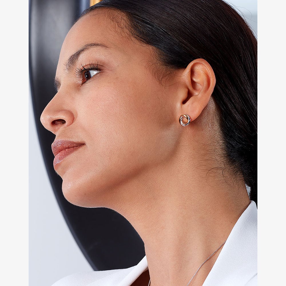 Kit Heath Bevel Trilogy Gold Stud Earrings 4169GRG