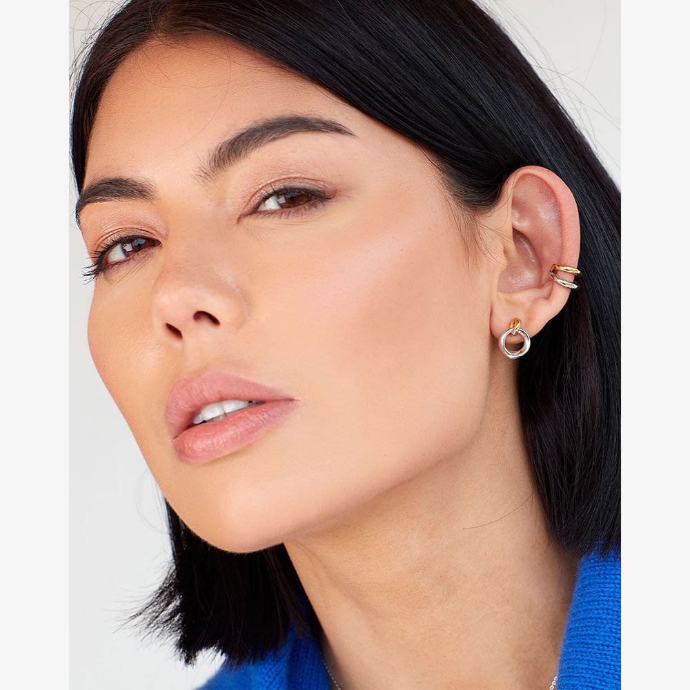 Kit Heath Bevel Cirque Link Golden Stud Drop Earrings 4172GRP