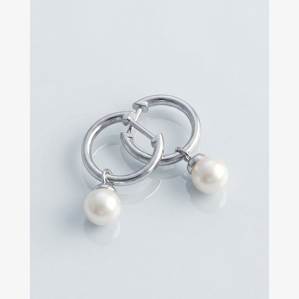 Kit Heath Coast Tumble Pearl 13mm Hinged Hoop Earrings 50165FP