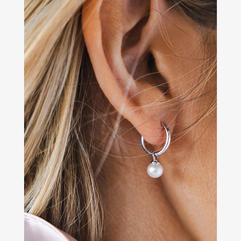 Kit Heath Coast Tumble Pearl 13mm Hinged Hoop Earrings 50165FP