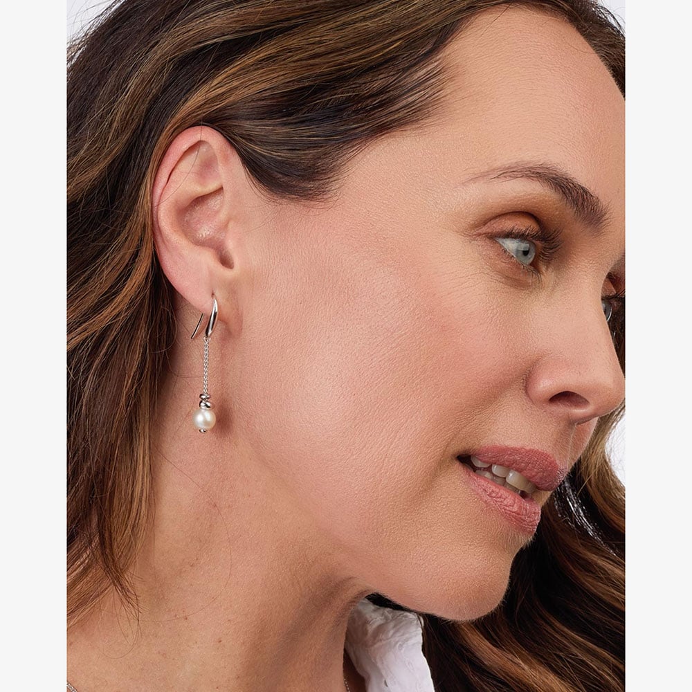 Kit Heath Coast Tumble Pearl Chain Drop Earrings 50166FP