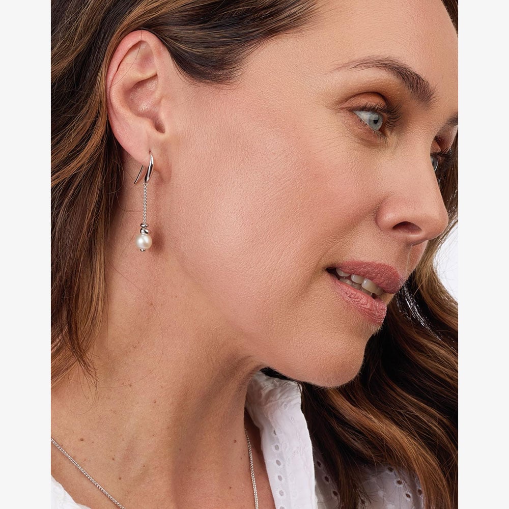 Kit Heath Coast Tumble Pearl Chain Drop Earrings 50166FP