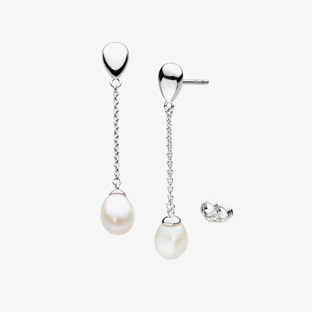 Kit Heath Coast Pebble Pearl Chain Drop Earrings 50169FP