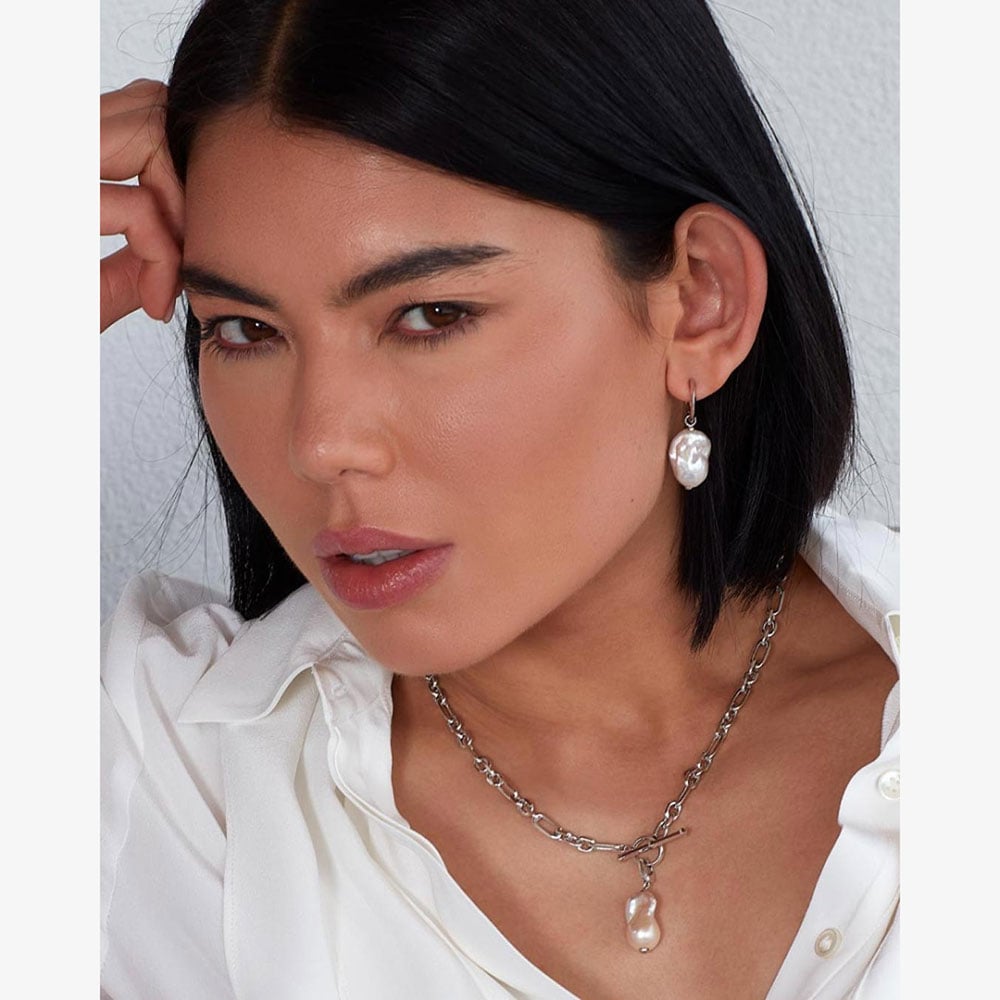 Kit Heath Revival Baroque Pearl Multi-Wear Hoop Earrings 50171FP