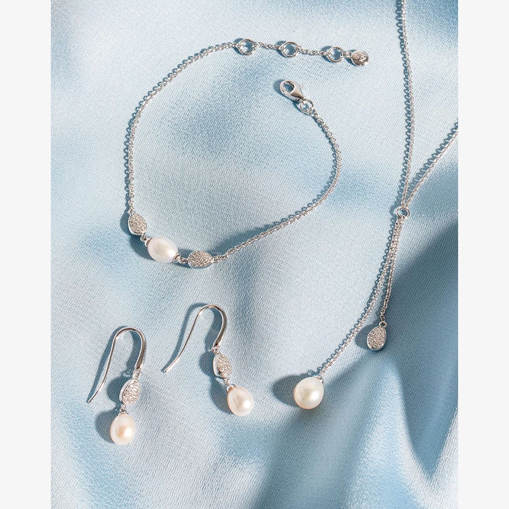 Kit Heath Coast Pebble Glisten Pavé Drop Earrings 50182FPC