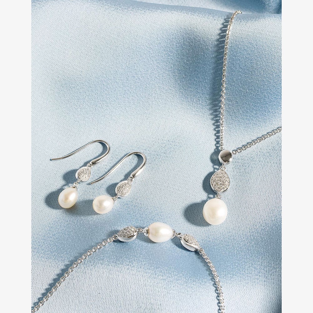 Kit Heath Coast Pebble Glisten Pavé Drop Earrings 50182FPC