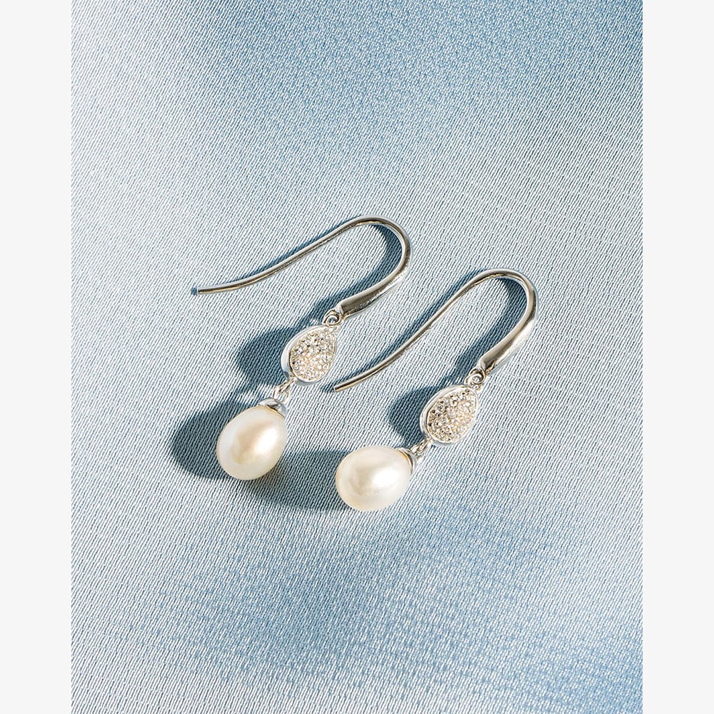 Kit Heath Coast Pebble Glisten Pavé Drop Earrings 50182FPC