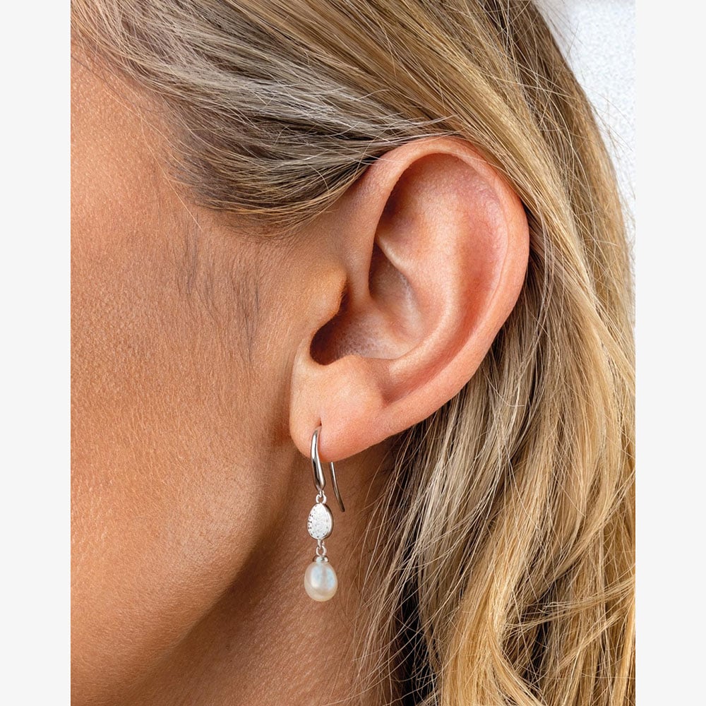 Kit Heath Coast Pebble Glisten Pavé Drop Earrings 50182FPC