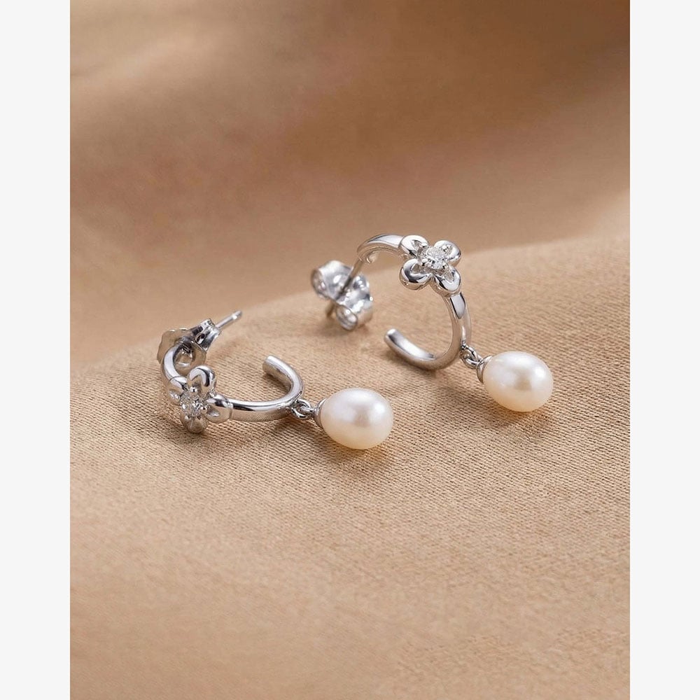 Kit Heath Blossom Flyte Honey Flower Semi Hoop Stud Earrings 50333FPC