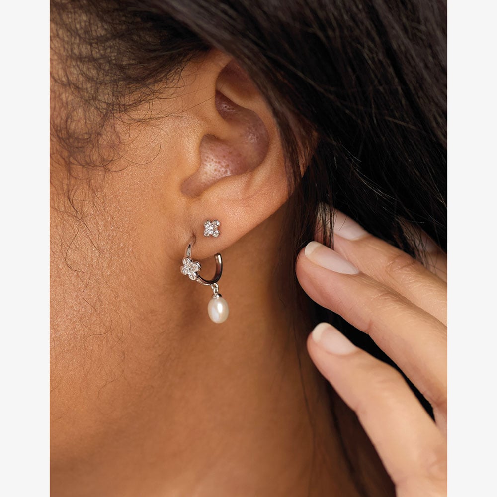 Kit Heath Blossom Flyte Honey Flower Semi Hoop Stud Earrings 50333FPC