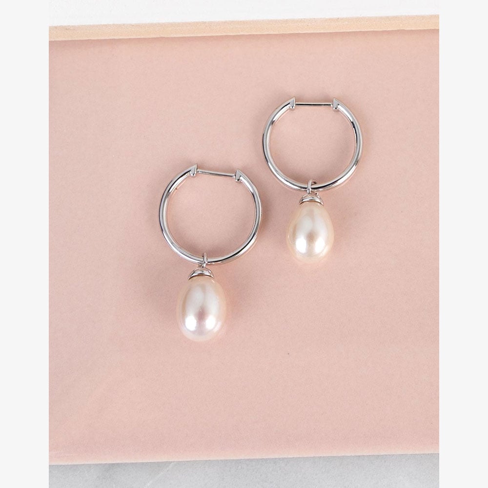 Kit Heath Revival Classic Pearl Midi Hoop Earrings 50426FP