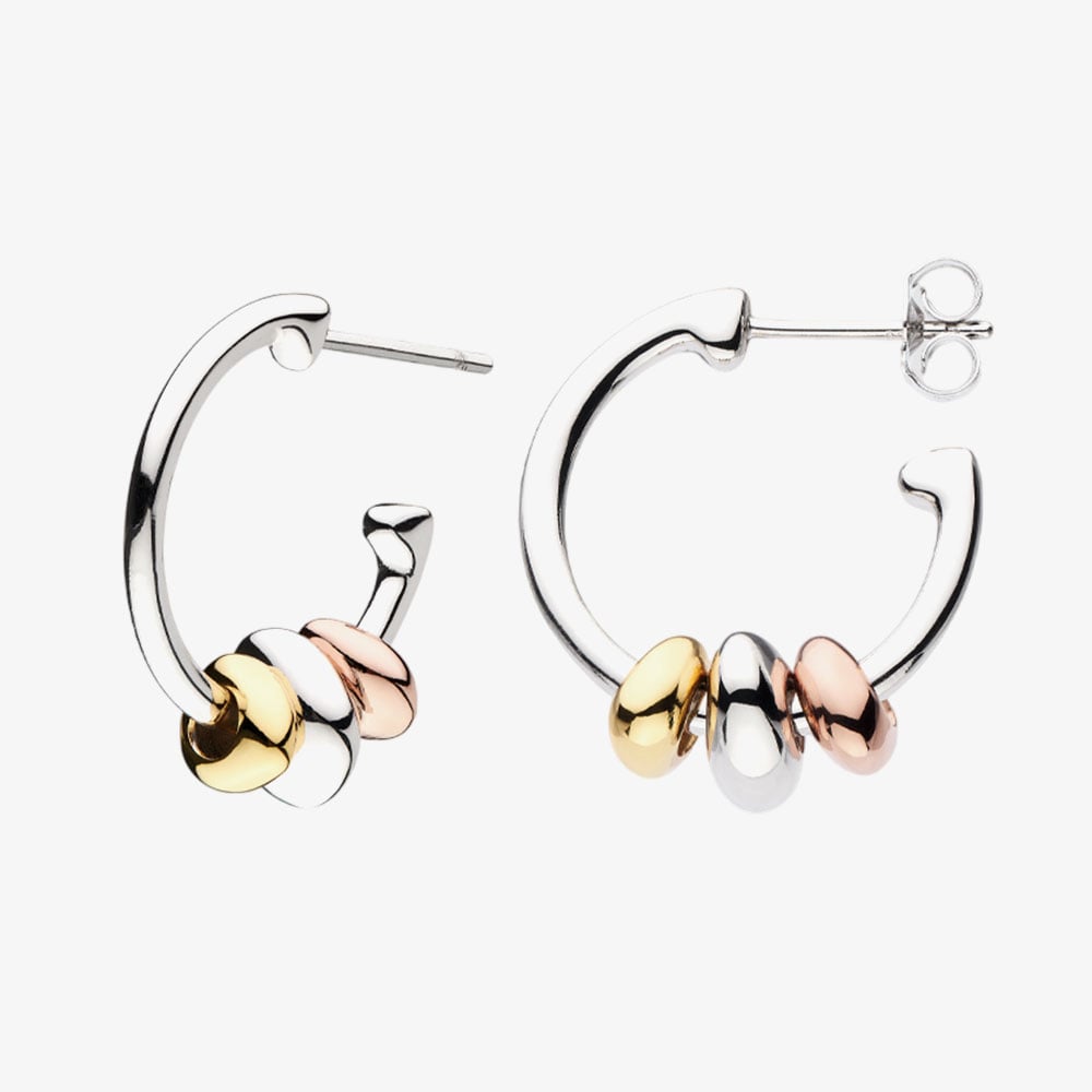 Kit Heath Coast Tumble Golden Semi Hoop Stud Earrings 60195GRG