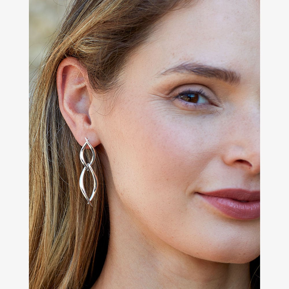 Kit Heath Entwine Twine Twist Duo Link Drop Earrings 60229RP