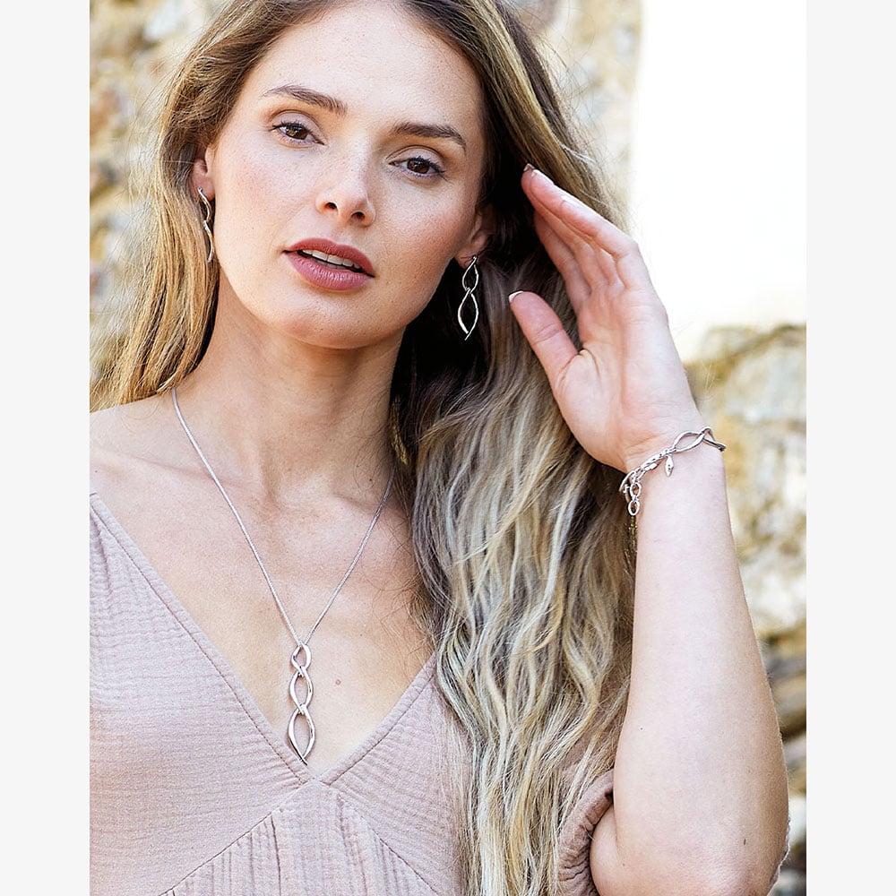 Kit Heath Entwine Twine Twist Duo Link Drop Earrings 60229RP
