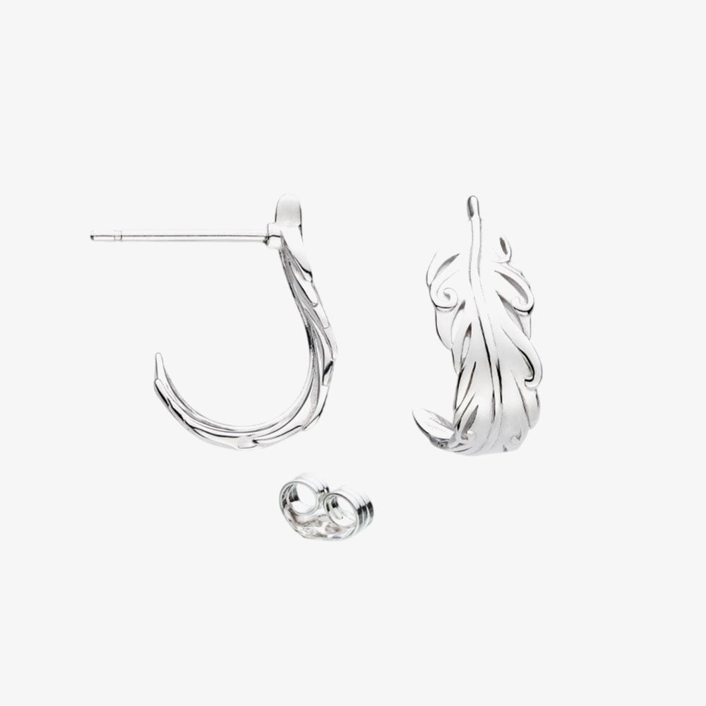Kit Heath Feather Wisp Semi Hoop Stud Earrings 60315RP