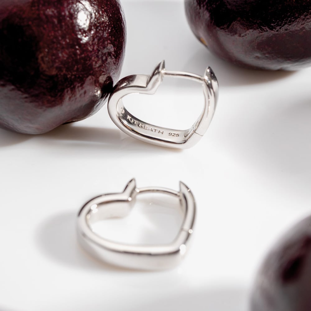 Kit Heath Love Silver Heart Hoop Earrings 60534RP
