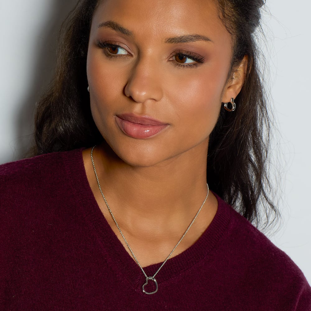 Kit Heath Love Silver Heart Hoop Earrings 60534RP