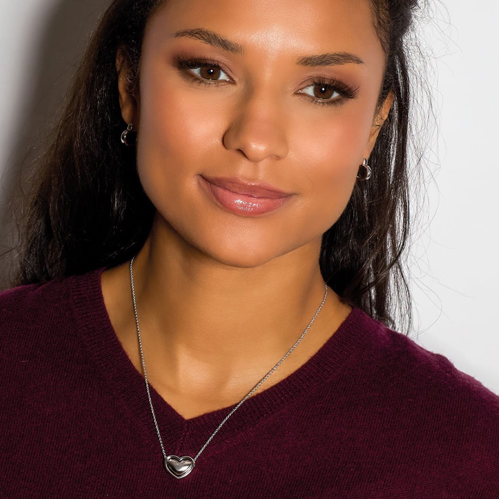 Kit Heath Love Silver Heart Hoop Earrings 60534RP