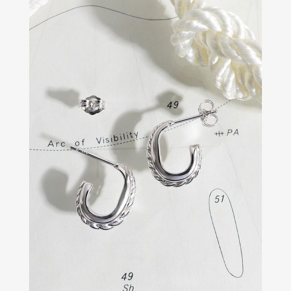 Kit Heath Kit Heath Marina Rope Band Semi Hoop Stud Earrings 61065RP