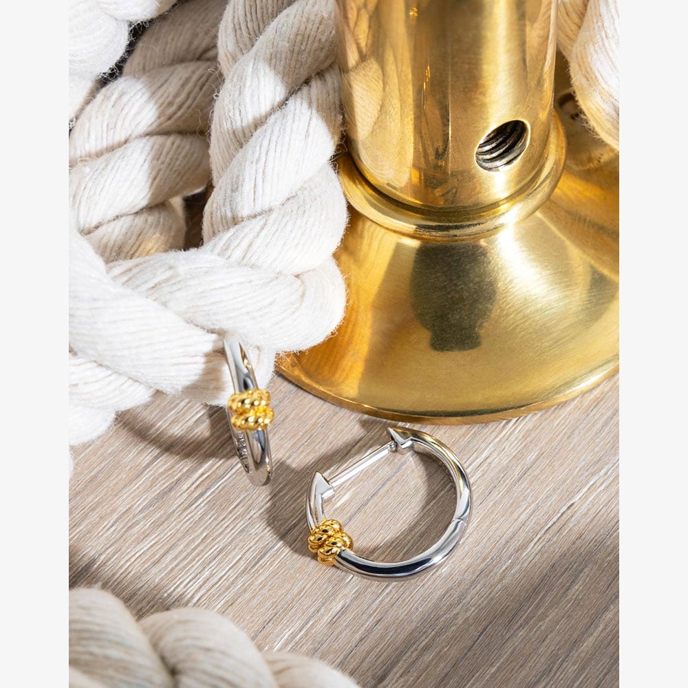 Kit Heath Marina Rope Bar Golden Hoop Earrings 61090GRP