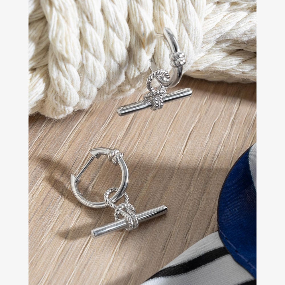 Kit Heath Marina Rope Knot T-Bar Grande Hoop Earrings 61094RP