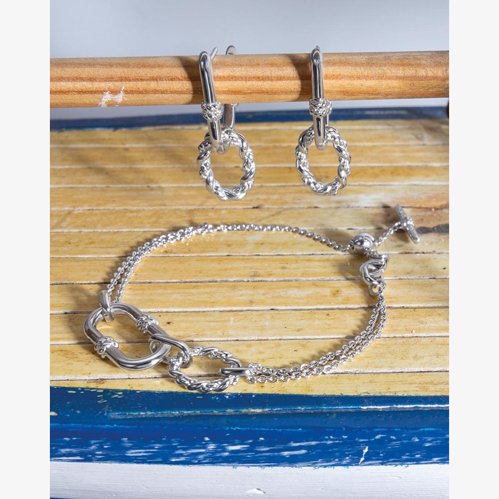 Kit Heath Marina Rope Link Duo Grande Hoop Earrings 61099RP