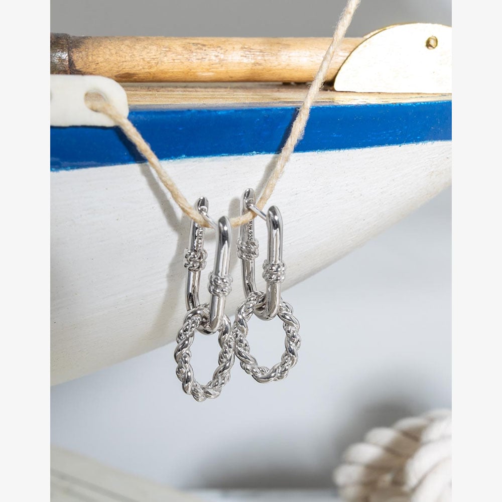 Kit Heath Marina Rope Link Duo Grande Hoop Earrings 61099RP