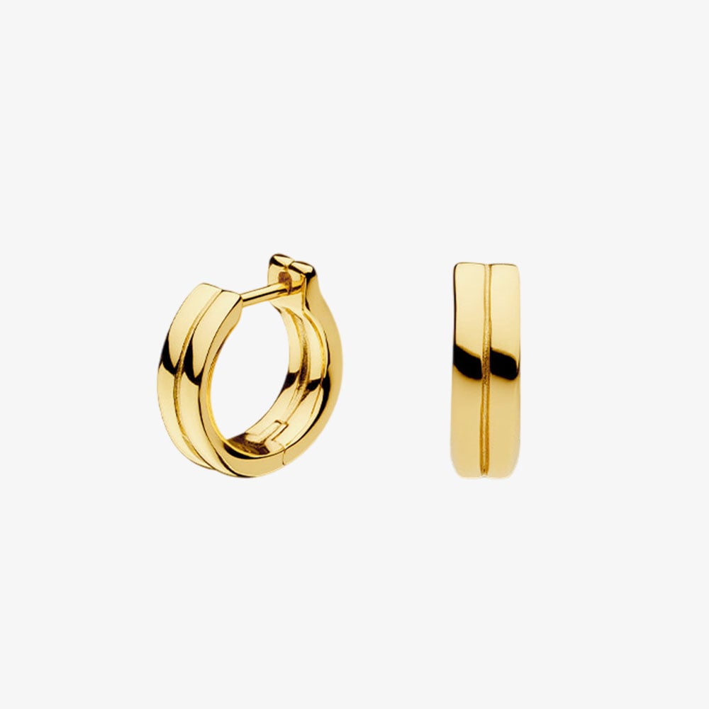 Kit Heath Bevel Unity Golden Hinged Huggie Hoop Earrings 61171GD